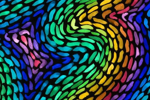 Abstract watercolor background. Dashed rainbow line texture on the dark backdrop イラスト素材