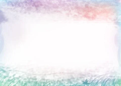 Abstract watercolor background  frame design, green and pink Stock Illustration