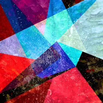 Abstract watercolor background with geometric elements Stock Illustration