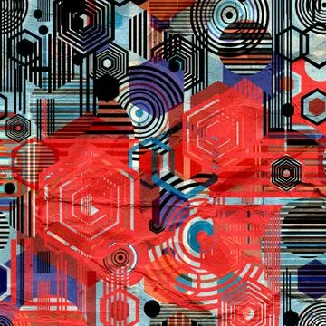 Abstract watercolor background polygon Stock Illustration