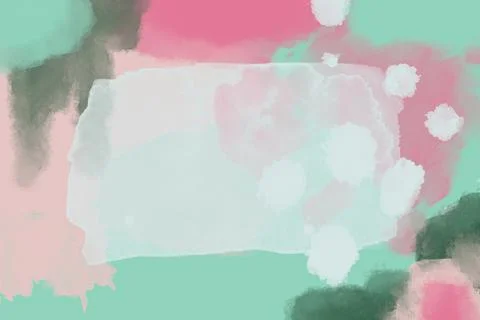 Abstract watercolor background template for text. mint and pink palette, mockup Stock Illustration