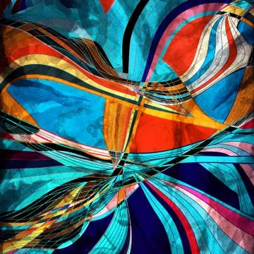 Abstract watercolor background wave elements Stock Photos