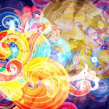 Abstract watercolor background with wave Stock Illustration