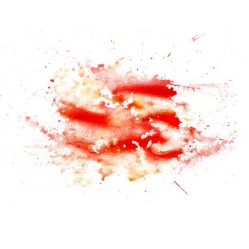 Abstract watercolor blot texture patch of red isolated on white Illustrazione stock