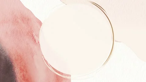 Abstract watercolor circle frame with copy space, hand drawn digital stop m.. Stock Footage 342046485
