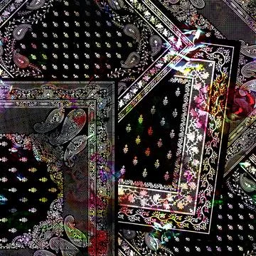 Abstract watercolor digital patchwork pattern on  background Stock Illustration