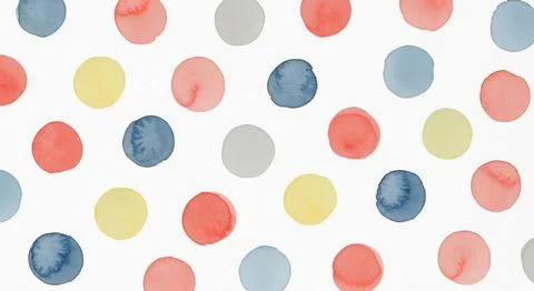 Abstract watercolor dots pattern in pastel hues on a white background Stockillustratie