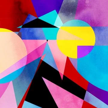 Abstract watercolor geometric background Stock Photos