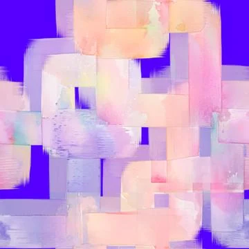 Abstract watercolor geometric composition with overlapping pastel rectangles on Stock Illustration