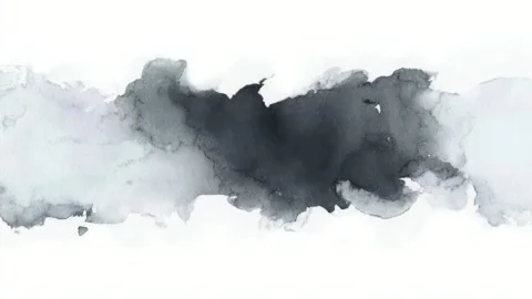 Abstract watercolor ink cloud background, flowing paint wash across white c.. Stock-Footage 342041160