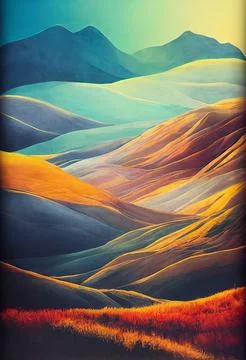 Abstract watercolor mountains pattern Stock Illustration