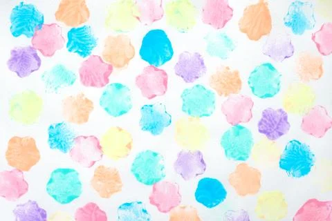 Abstract watercolor pattern featuring colorful pastel elements on white Illustrazione stock