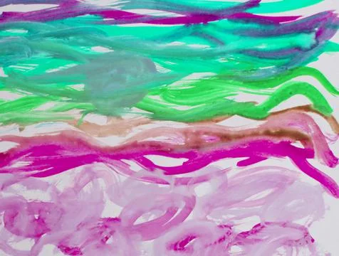 Abstract watercolor pattern of strokes and lines, with thick brush strokes an Stock Illustration