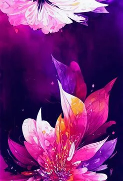 Abstract watercolor plant pattern Stock Illustration
