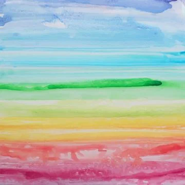 Abstract watercolor rainbow gradient background. Stock Illustration