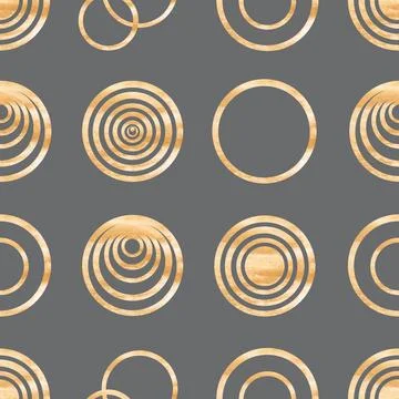 Abstract watercolor seamless pattern with hand painted geometric shapes. Tr.. Stock Illustration