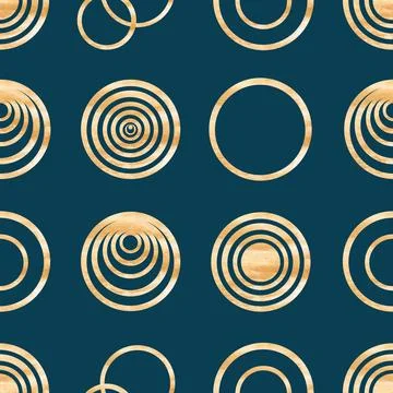 Abstract watercolor seamless pattern with hand painted geometric shapes. Tren Stock Illustration