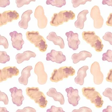 Abstract watercolor seamless pattern with hand painted clouds shape . Nurse.. イラスト素材