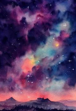 Abstract watercolor sky pattern Stock Illustration