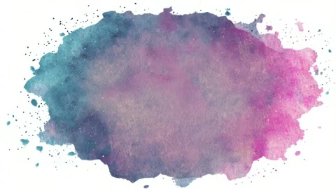 Abstract watercolor splash background with teal and pink paint blotches, ha.. Stock Footage 341429330