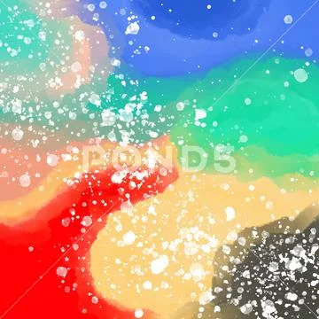Abstract Watercolor Splatter Composition PSD Template