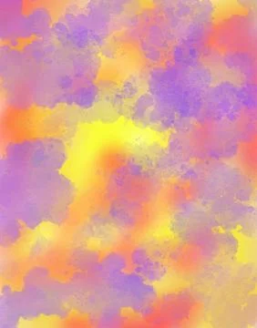 Abstract Watercolor Splatter Vector Background in Purple Yellow and Orange .. Illustrazione stock