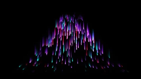 Abstract waterfall of glowing pink and blue light particles neon Stock Footage 346866789