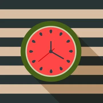 Abstract Watermelon Clock. Summer Time Concept Stock Illustration