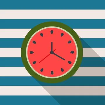 Abstract Watermelon Clock. Summer Time Concept Stock Illustration