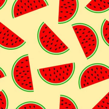 Abstract watermelons pattern. Vector illustration. Stock Illustration