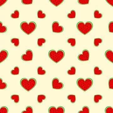 Abstract watermelons pattern. Vector illustration. Stock Illustration