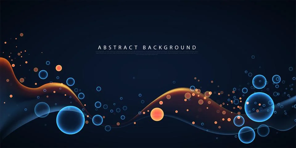Abstract wave and bubbles vector background Stock Illustration