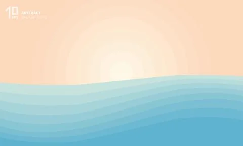 Abstract wave and circles pattern. Blue sea wave and sand. Stock Illustration