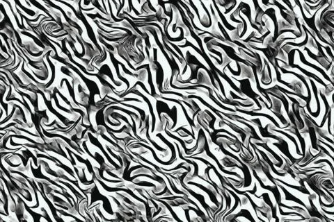 Abstract wave and curves patterns for a psychedelic monochrome background Stock Photos