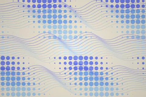 Abstract wave and dot pattern with blue and beige colors Stock Photos