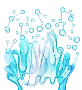 Abstract wave and molecule background Stock Illustration