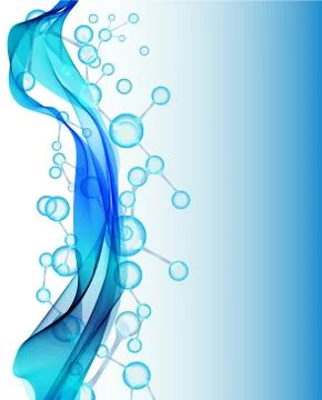 Abstract wave and molecule background Stock Illustration