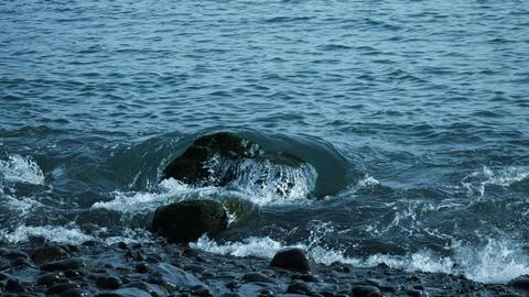 Abstract wave and stone background Stock Photos