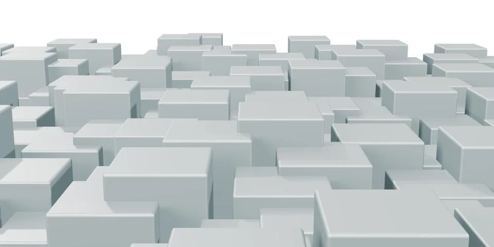 Abstract wave background Animated white square cubes gradient geometric ideas Stock Illustration
