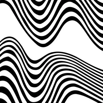 Abstract wave background with black and white striped 스톡 일러스트
