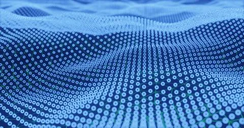 Abstract wave background. Connection Blue dots structure. Polygonal abstract Illustrazione stock