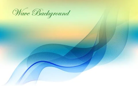 Abstract wave background design with blue smooth flowing lines on light sur.. Illustrazione stock