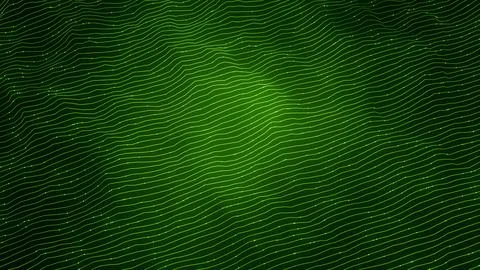 Abstract Wave Background. Digital Green Background With Dot And Line Waves. F Stock Illustration