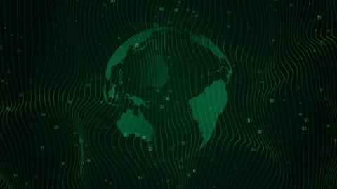 Abstract wave background with digital numbers video animated background Stock Footage 335915580