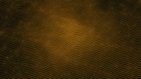 Abstract Wave Background. Digital Orange Background With Dot And Line Waves.  Stock Illustration