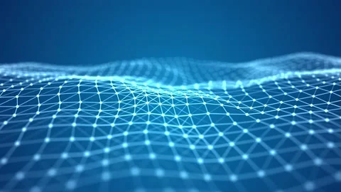 Abstract wave background with dots and lines moving in space. 스톡 동영상 148147520