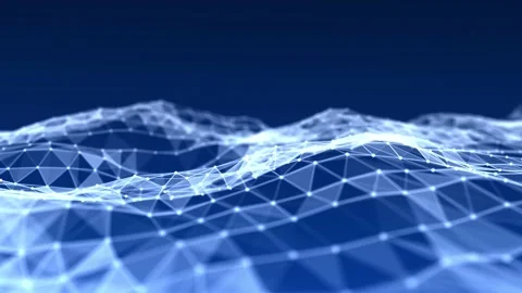 Abstract wave background with dots and lines. Futuristic modern dynamic wave. Vídeo Stock 149404443