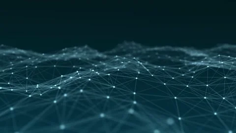 Abstract wave background with dots and lines moving in space. Stockbeeldmateriaal 152883394