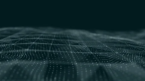 Abstract wave background with dots and lines moving in space. Stockbeeldmateriaal 152883436