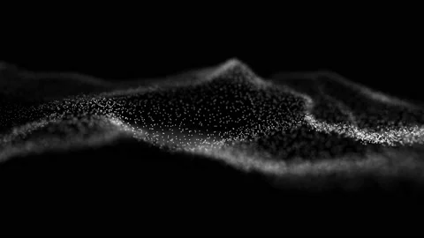 Abstract wave background with dots moving in space. Technology illustration. Stockbeeldmateriaal 149404501